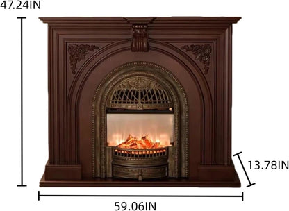 Aihm-Lon Indoor Electric Fireplace with Decorative Real Flame Insert 43”-59”