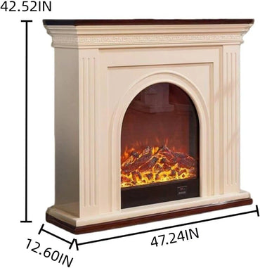 Aihm-Lon Tall Electric Fireplace Includes 3D Floral Carving & Arched Firebox 47”