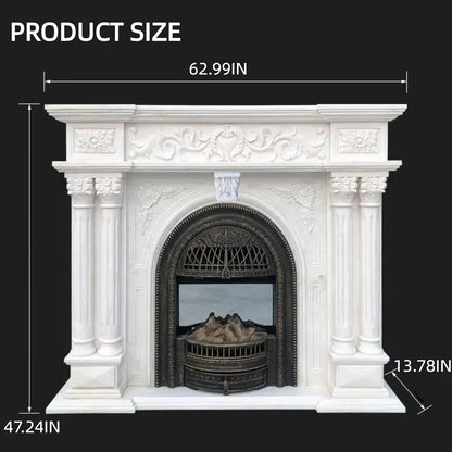 Aihm-Lon Electric Fireplace Includes Luxury Carving & Birdcage Firebox 55” - 63”