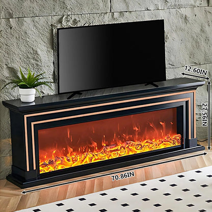 Aihm-Lon Electric Fireplace with Mantel Includes Brown Line Design 71”-79”