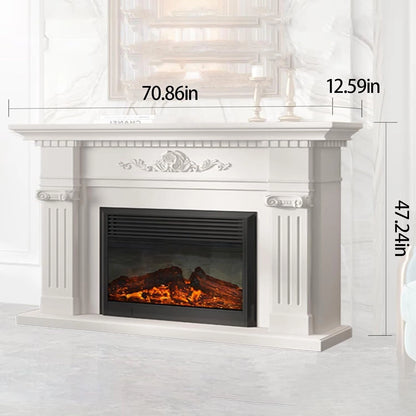 Aihm-Lon Elegant Electric Fireplace Includes White Modern Carvings 47”-71”