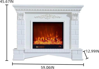 Aihm-Lon Tall Electric Fireplace Includes Openwork Base and Faux Bricks 59”