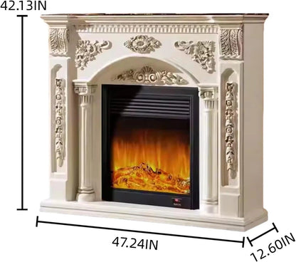 Aihm-Lon Exquisite Electric Fireplace with Simulated Flame & Smart Heating 47”
