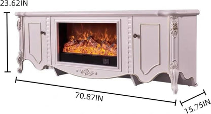 Aihm-Lon Retro Electric Fireplace Includes Gold-Traced 71”