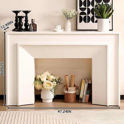 Aihm-Lon White Electric Fireplace French Square Design 47”