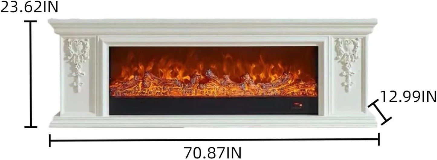 Aihm-Lon Minimalist Electric Fireplace 3D Carving 71”