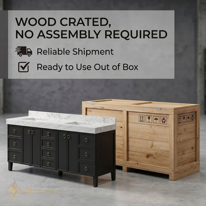 80''-96'' Double Bathroom Vanity with Sink Dark Finish Spacious Drawers Organized Storage