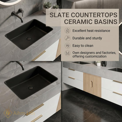 60''-96'' Double Bathroom Vanity with Sink Wood Floating Surface Panel Open Drawers
