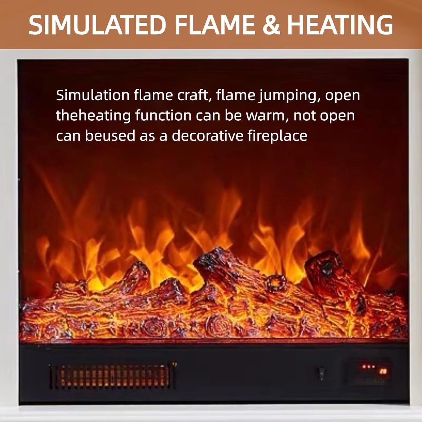 Aihm-Lon Modern Electric Fireplace Realistic Flame 47”-59”