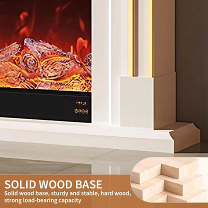 Aihm-Lon Simple Electric Fireplace with Golden line decoration 59”-95”