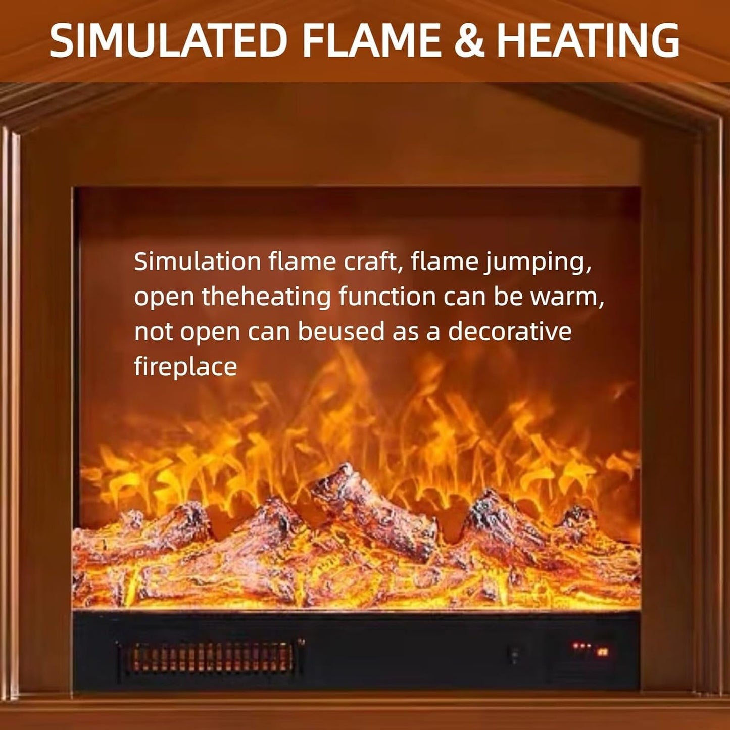 Aihm-Lon Modern Electric Fireplace Realistic Flame 47”-59”