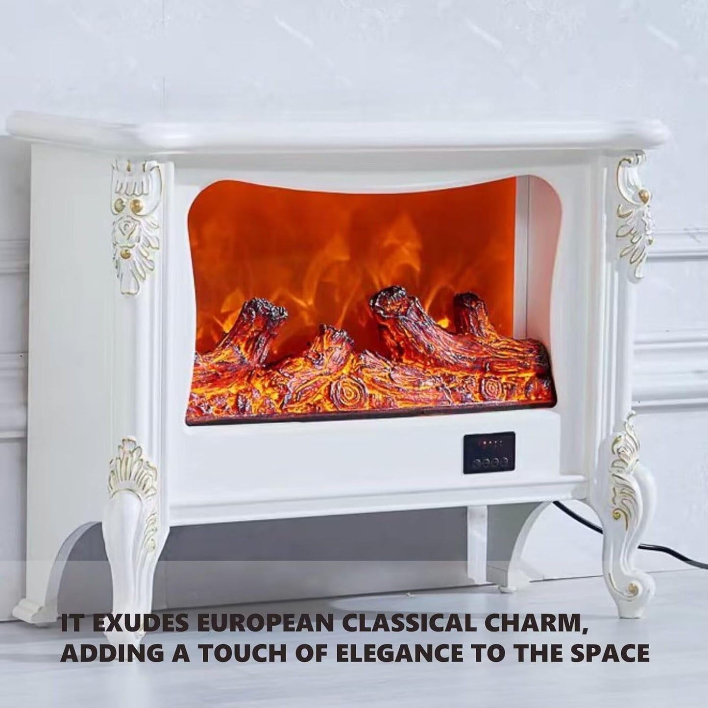 Aihm-Lon White Electric Fireplace with Exquisite Patterns 30”-54”