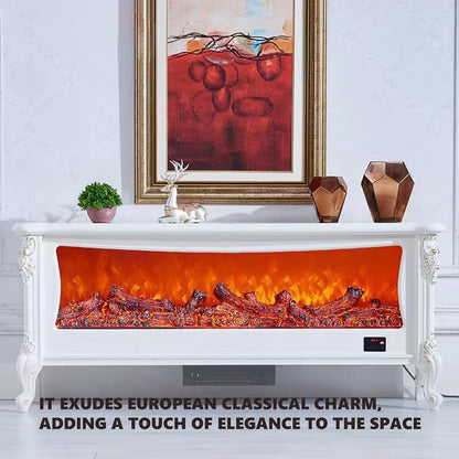 Aihm-Lon White Electric Fireplace with Exquisite Patterns 30”-54”