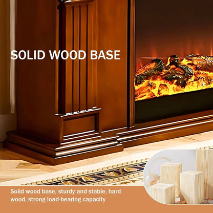 Aihm-Lon Luxurious Electric Fireplace Horizontal Carved Design 59”