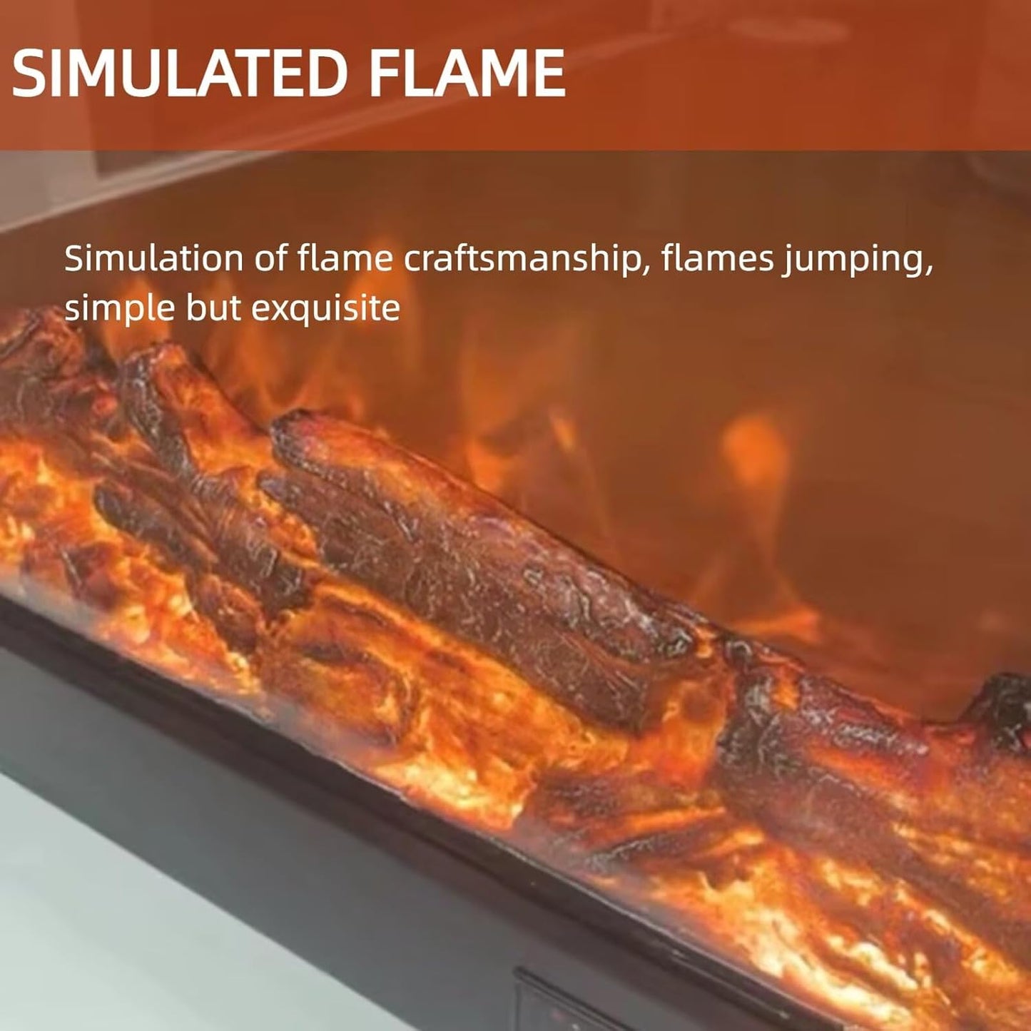 Aihm-Lon Modern Electric Fireplace 3D Plaid Carving 48”