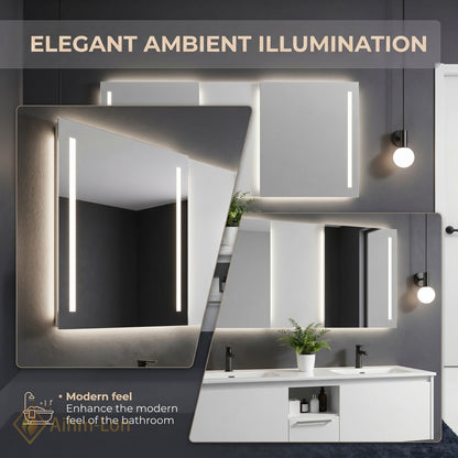 60''-96'' Modern Bathroom Vanity with Sink Double Sink Floating Wall-Mounted Mirror Cabinet