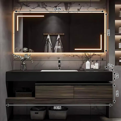 36"-72"Modern Bathroom Vanity Includes Wood Grain Simple Design