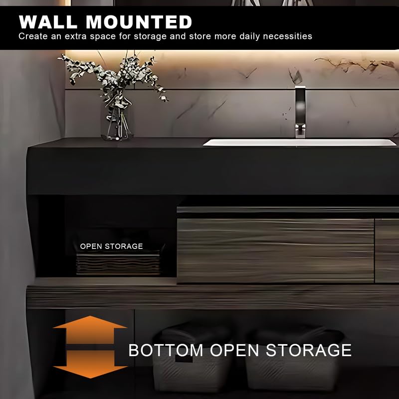36"-72"Modern Bathroom Vanity Includes Wood Grain Simple Design