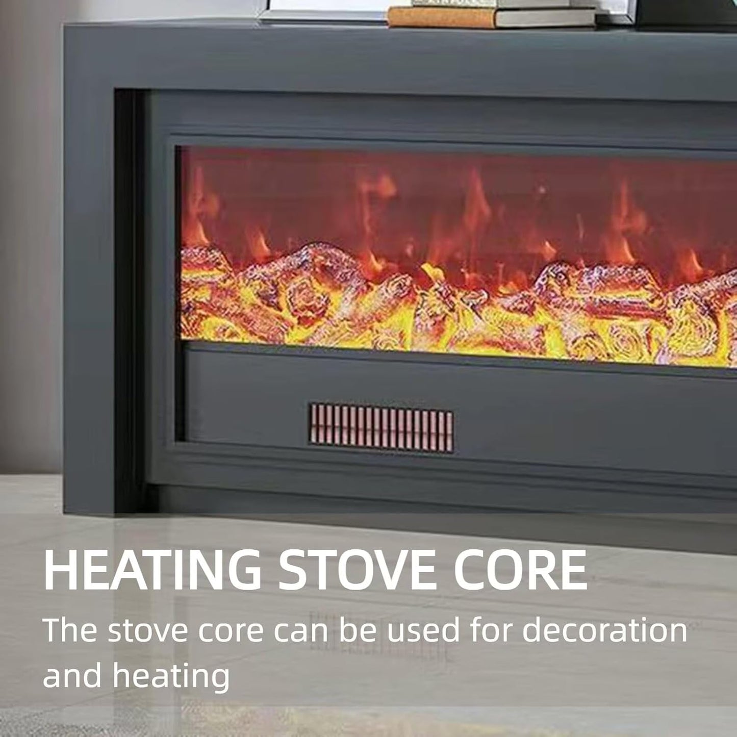 Aihm-Lon Modern Electric Fireplace with Spacious Top Shelf 59”-95”