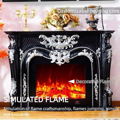 Aihm-Lon Retro Electric Fireplace Includes White European Faux Bricks 59”