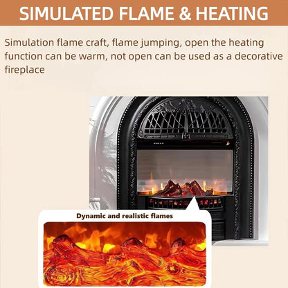 Aihm-Lon Freestanding Electric Fireplace Vintage Tall Chimenea TV Stand 51”