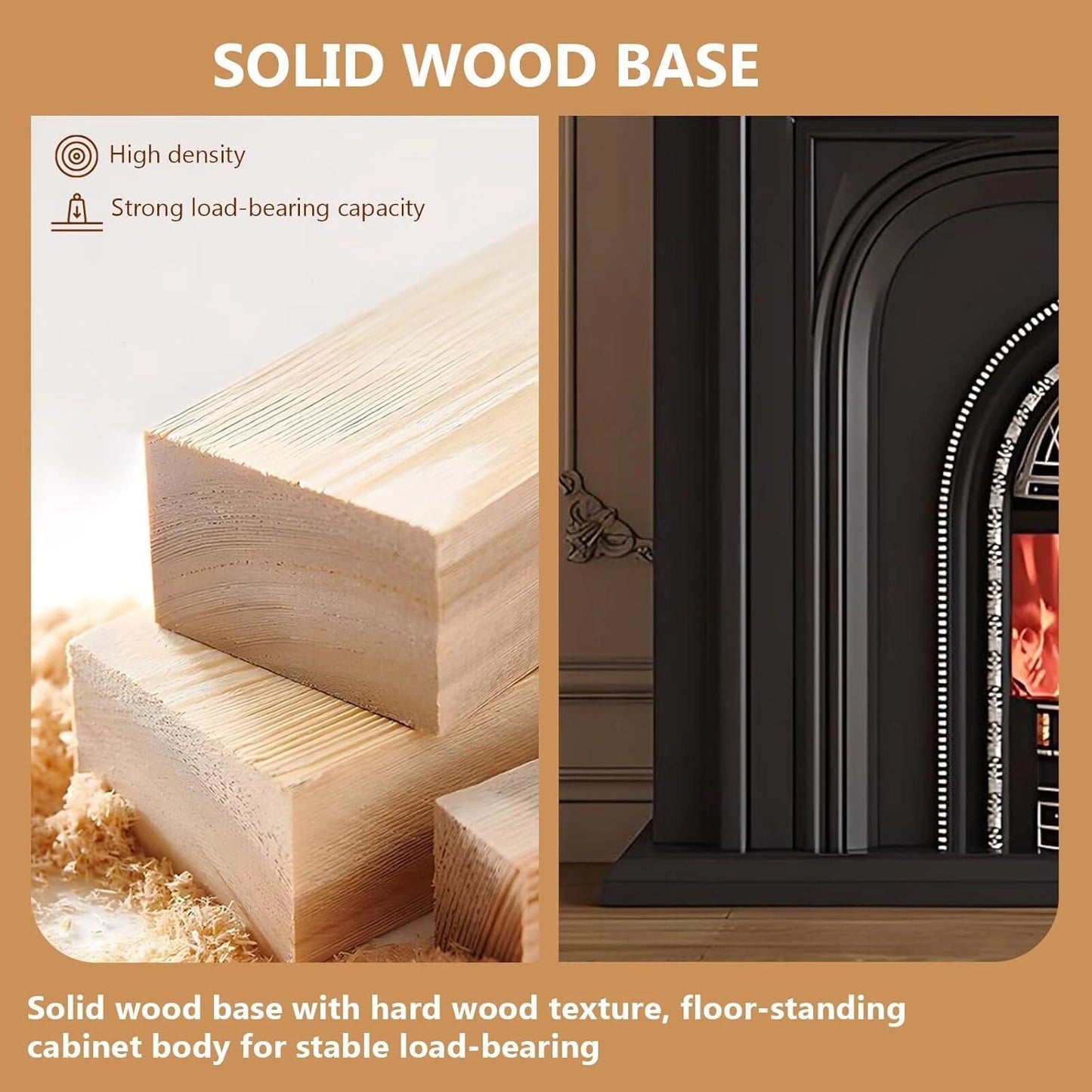 Aihm-Lon Elegant Electric Fireplace with Vintage Birdcage and Faux Flames 39”-59”