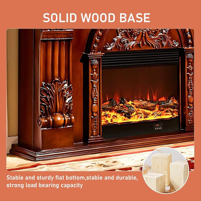 Aihm-Lon Electric Fireplace Includes Exquisite 3D Embossed Flower Design 71”