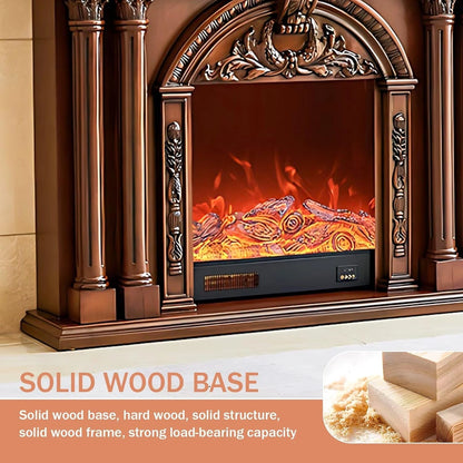 Aihm-Lon Elegant Electric Fireplace with Arched Carved Door Design 59”