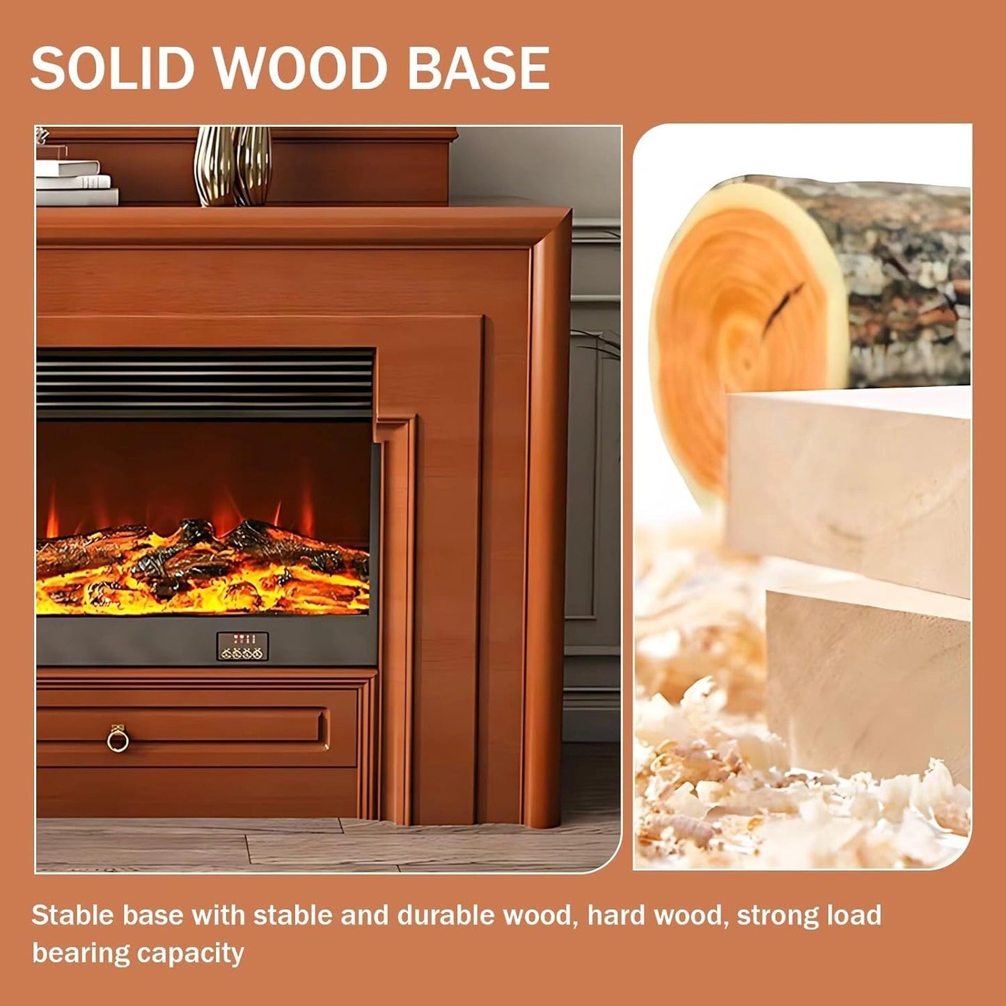 Aihm-Lon Exquisite Electric Fireplace Includes Layered Three-Dimensional Design 59”