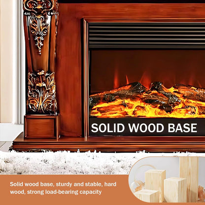 Aihm-Lon Luxury Electric Fireplace with Exquisite Carved Texture 71”