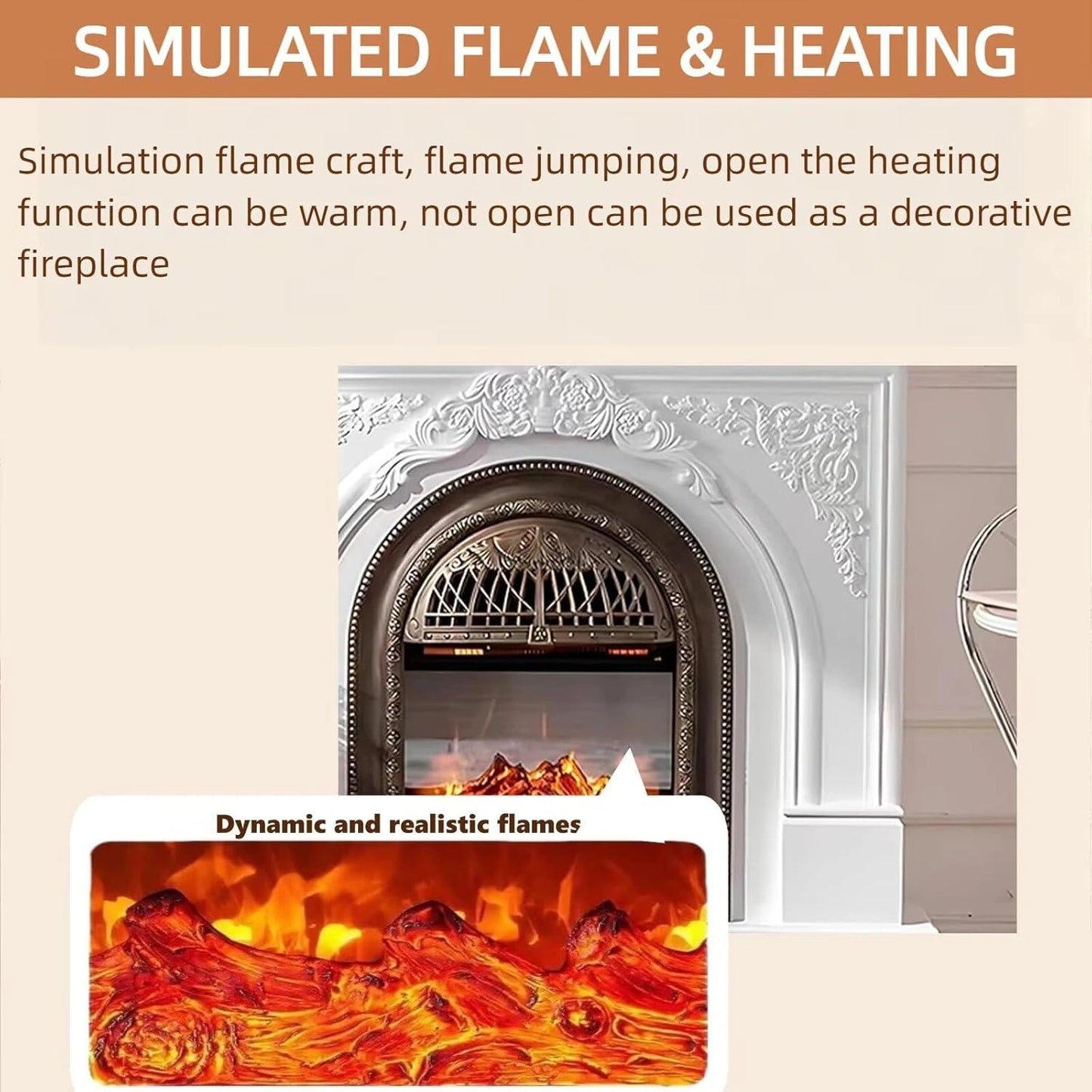 Aihm-Lon Freestanding Electric Fireplace Vintage Tall Chimenea TV Stand 51”