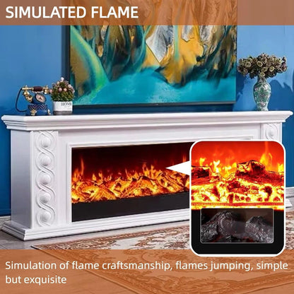 Aihm-Lon Vintage Electric Fireplace with Twisted Rope Pattern 79”