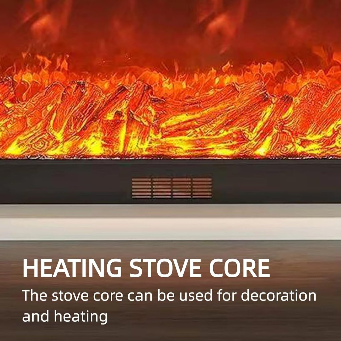 Aihm-Lon Simple Electric Fireplace Solid Wood Frame 47”-86“