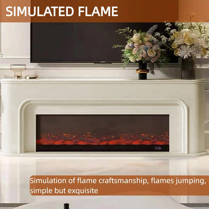 Aihm-Lon Modern Electric Fireplace Curved Corner and Simple Countertop 47”-79”