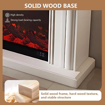 Aihm-Lon Electric Fireplace with Layered Lines White TV Stand 47”