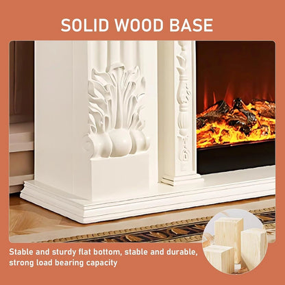 Aihm-Lon Electric Fireplace Includes Exquisite 3D Embossed Flower Design 71”