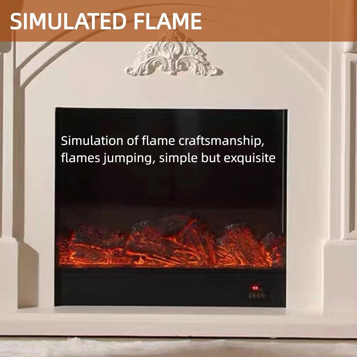 Aihm-Lon Freestanding Electric Fireplace with Arch-shaped Design and Relief Patterns 59”