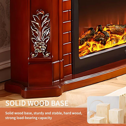 Aihm-Lon Brown Electric Fireplace with Simulated Brick 58”