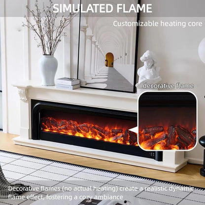 Aihm-Lon French Electric Fireplace with Mantel Includes Arched Frames 79”