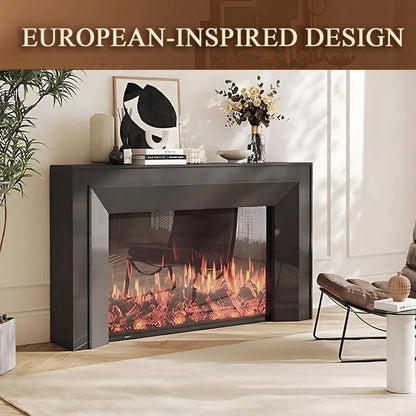 Aihm-Lon Black Electric Fireplace Includes 3D Real Flame Effect 47”-71”