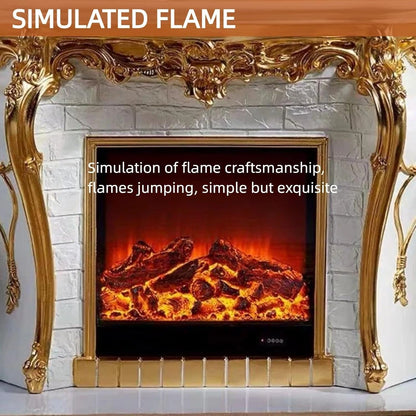 Aihm-Lon Electric Fireplace with Exquisite Carving White Vintage Tall Chimenea TV Stand 57”