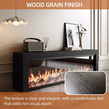 Aihm-Lon Modern Electric Fireplace Includes Wood Grain with Decorative Flame 79”