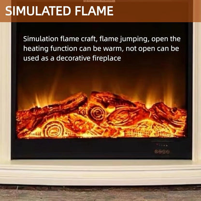 Aihm-Lon White Electric Fireplace with 3D Flame Effect Indoor Heater 59”