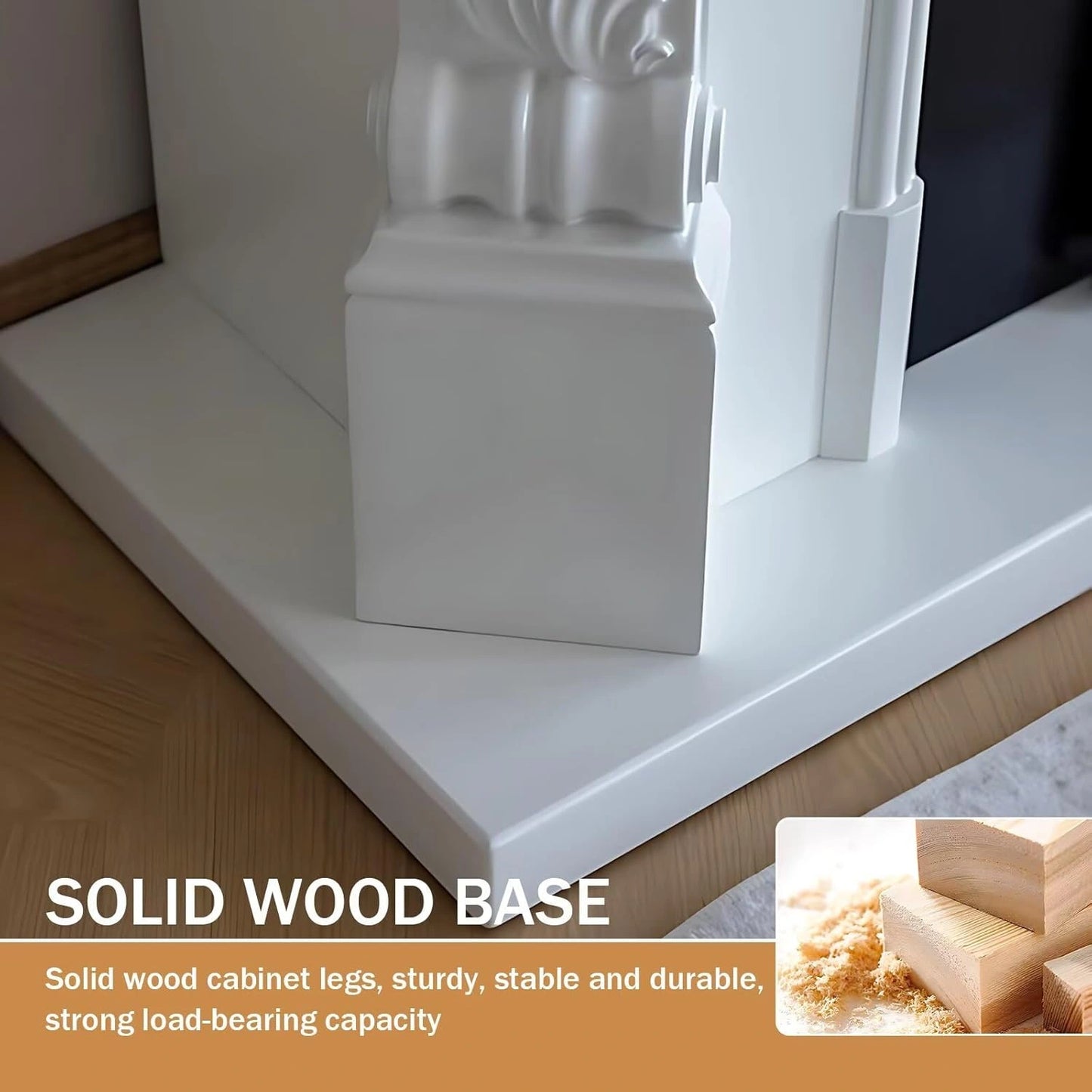 Aihm-Lon Elegant Electric Fireplace Includes Curved Design Lines 43”-59”