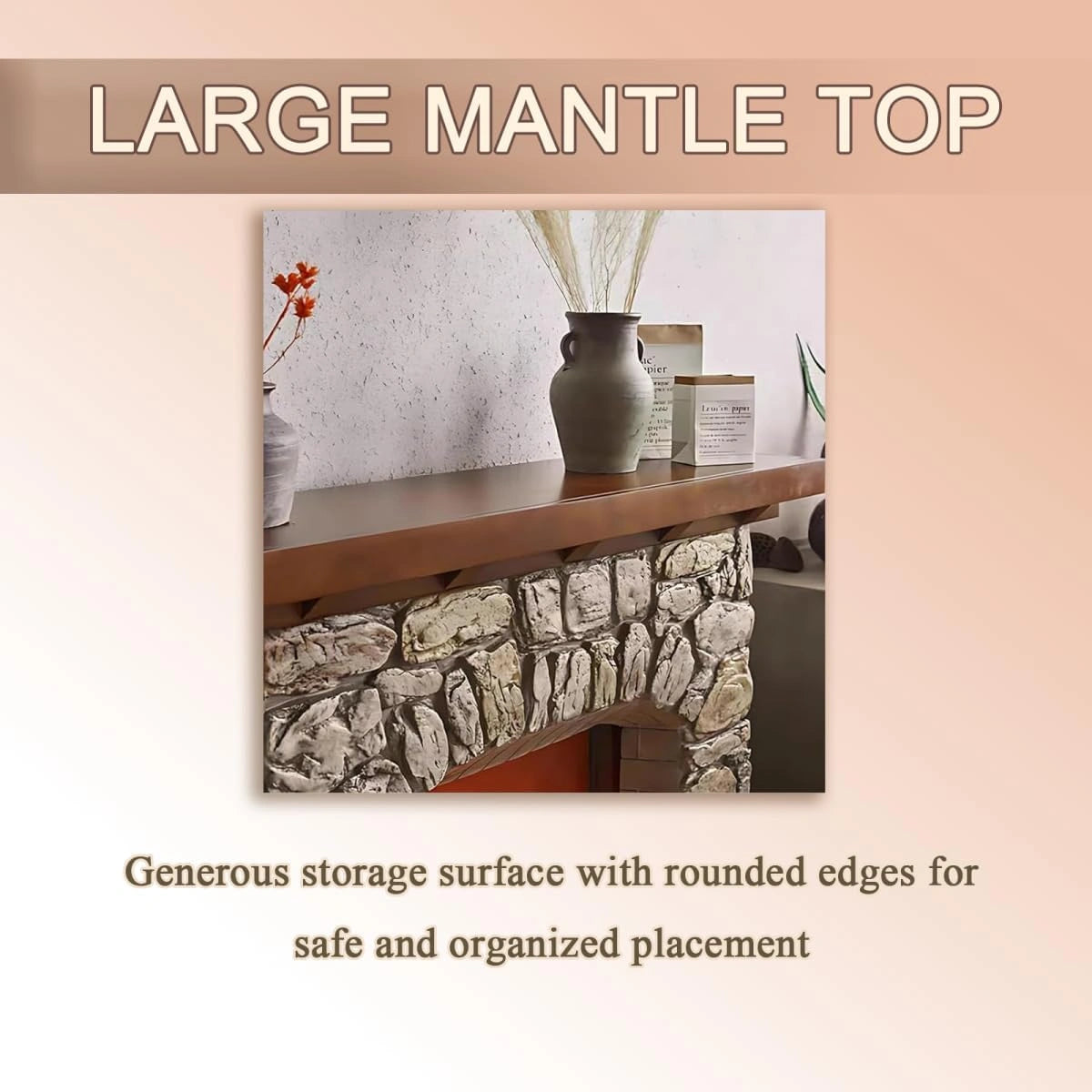 Aihm-Lon Electric Fireplace Includes Decorative Flame Display 51”-59”