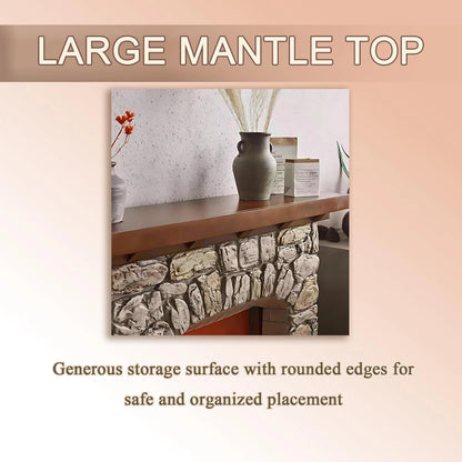 Aihm-Lon Electric Fireplace Includes Decorative Flame Display 51”-59”