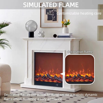 Aihm-Lon Electric Fireplace Includes White Marble Pattern Design 47”
