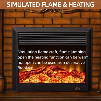 Aihm-Lon Electric Fireplace Brown Faux Chimenea TV Stand 65”