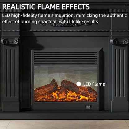 Aihm-Lon Freestanding Electric Fireplace Includes Black Modern Carvings 47” - 71”
