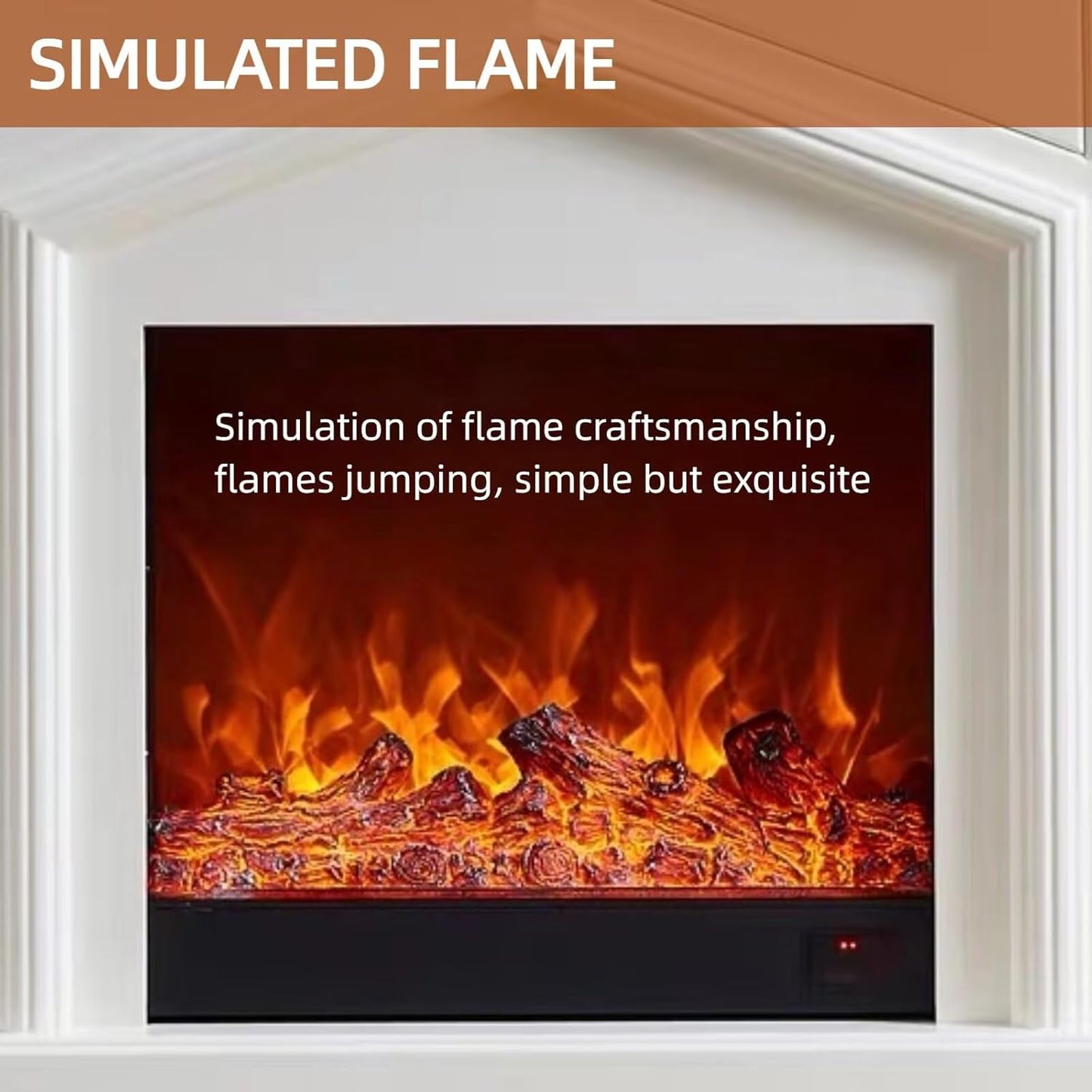 Aihm-Lon Brown Electric Fireplace Roof Shape 47”-59”